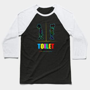 Dope woman and man toilet icon drawing from Slluks original Baseball T-Shirt